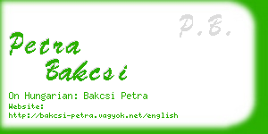 petra bakcsi business card